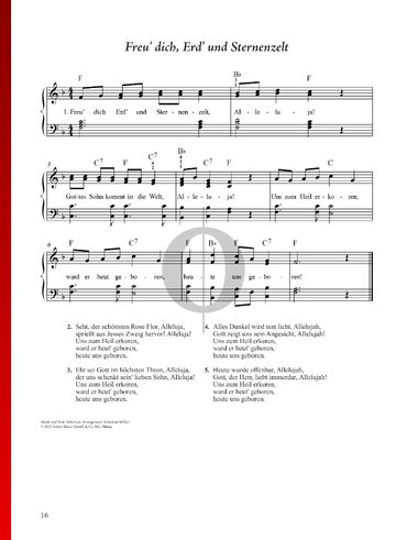 Freu' dich, Erd' und Sternenzelt Sheet Music