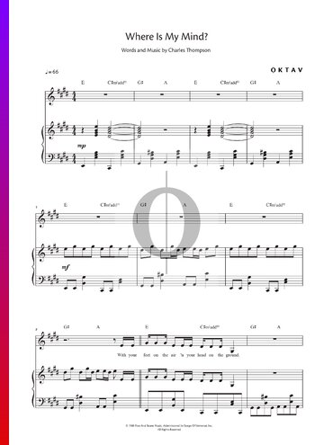Where Is My Mind? Sheet Music