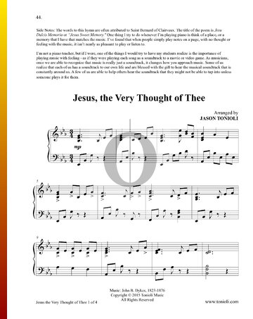 Jesus, the Very Thought of Thee Partitura