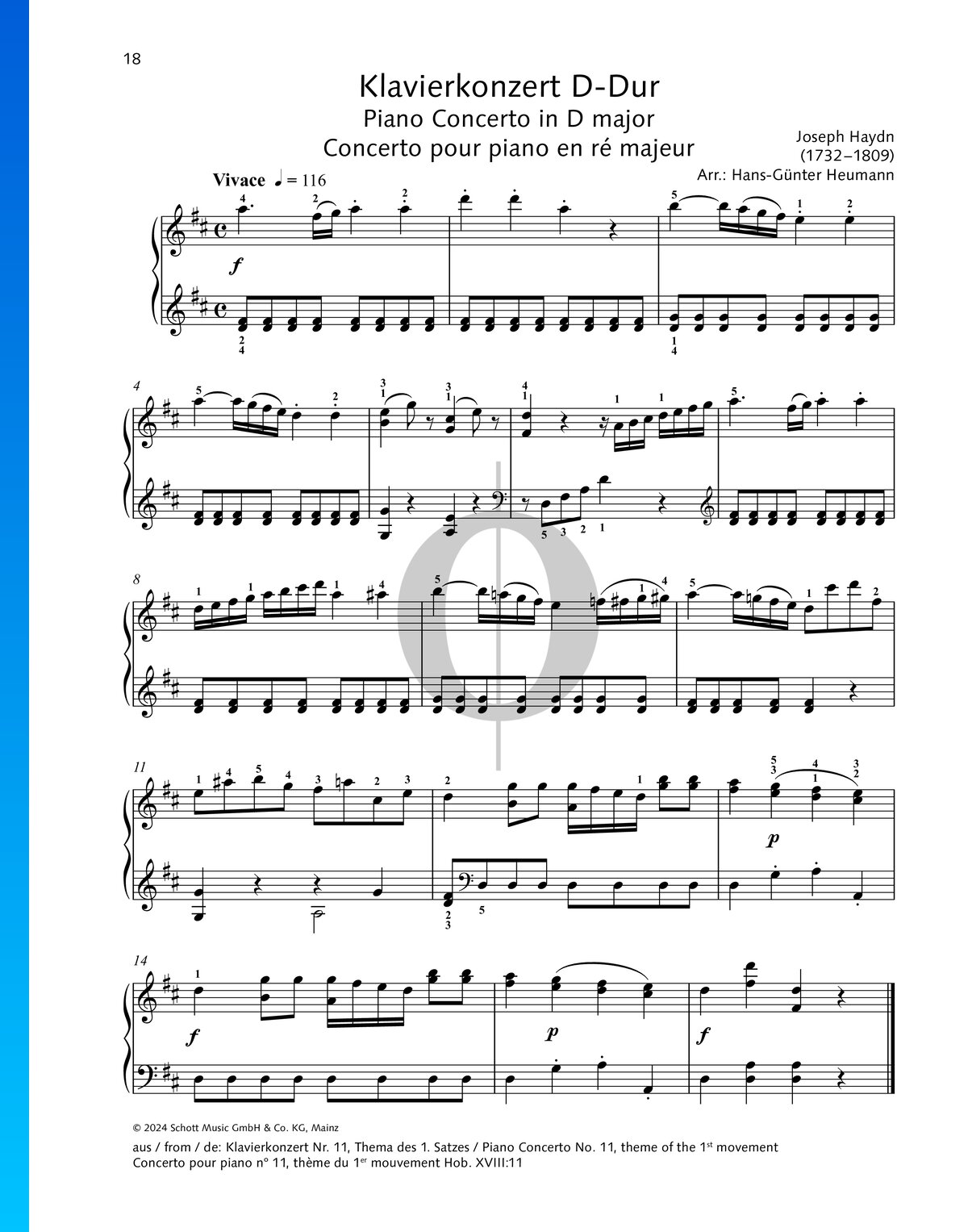 Piano Concerto No. 11 in D Major: 1. Vivace (Franz Joseph Haydn) Piano ...