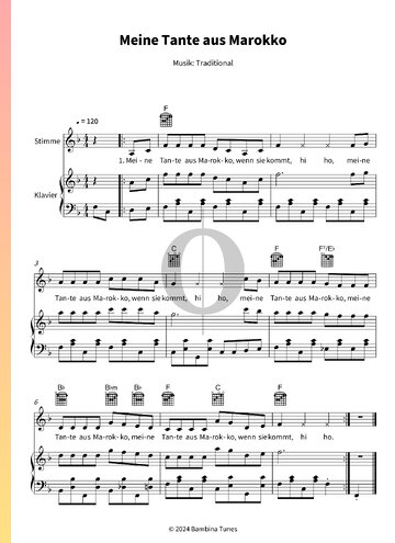 Meine Tante aus Marokko Sheet Music