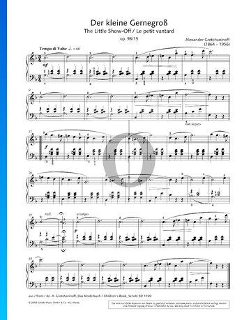 Children's Book, Op. 98 No. 15: The Little Show-Off (The Little Would-Be Man) Partitura