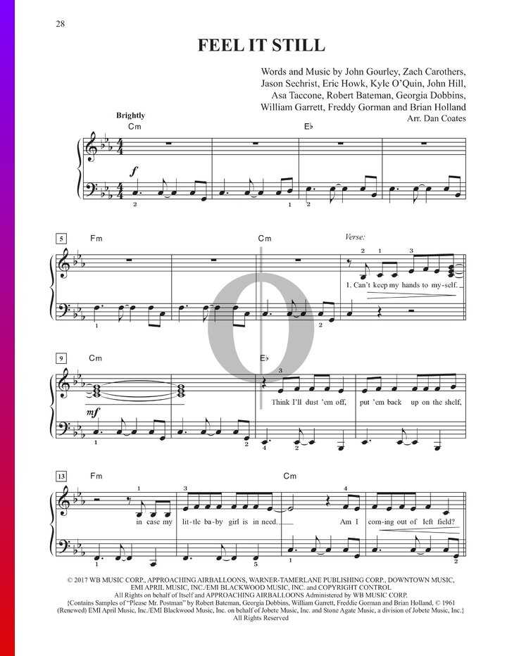 Feel It Still Portugal The Man Piano Sheet Music Oktav 7929