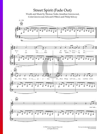Street Spirit (Fade Out) Sheet Music