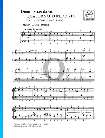 Kinderalbum für Klavier, Op. 69: Nr. 1 Marsch Musik-Noten