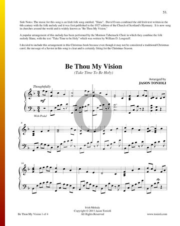 Be Thou My Vision (Take Time To Be Holy) Partitura