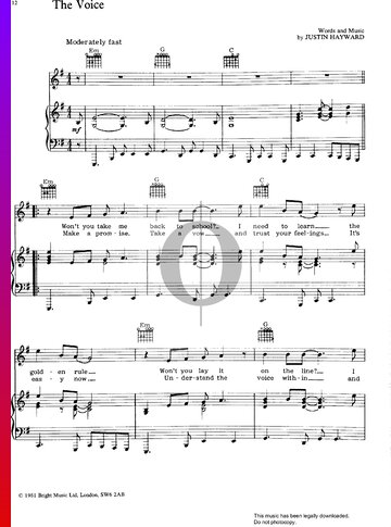 The Voice Sheet Music