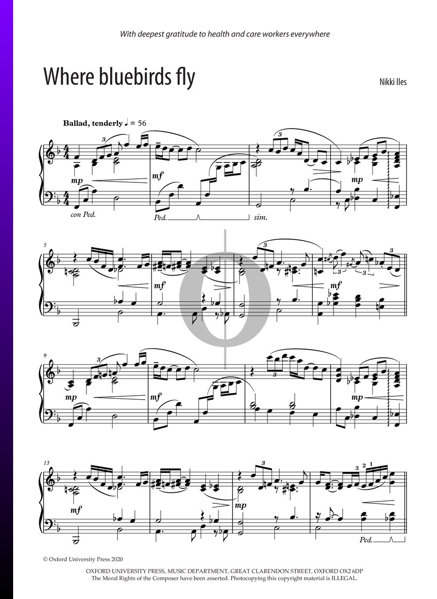Where bluebirds fly (Nikki Iles) Piano Sheet Music - OKTAV