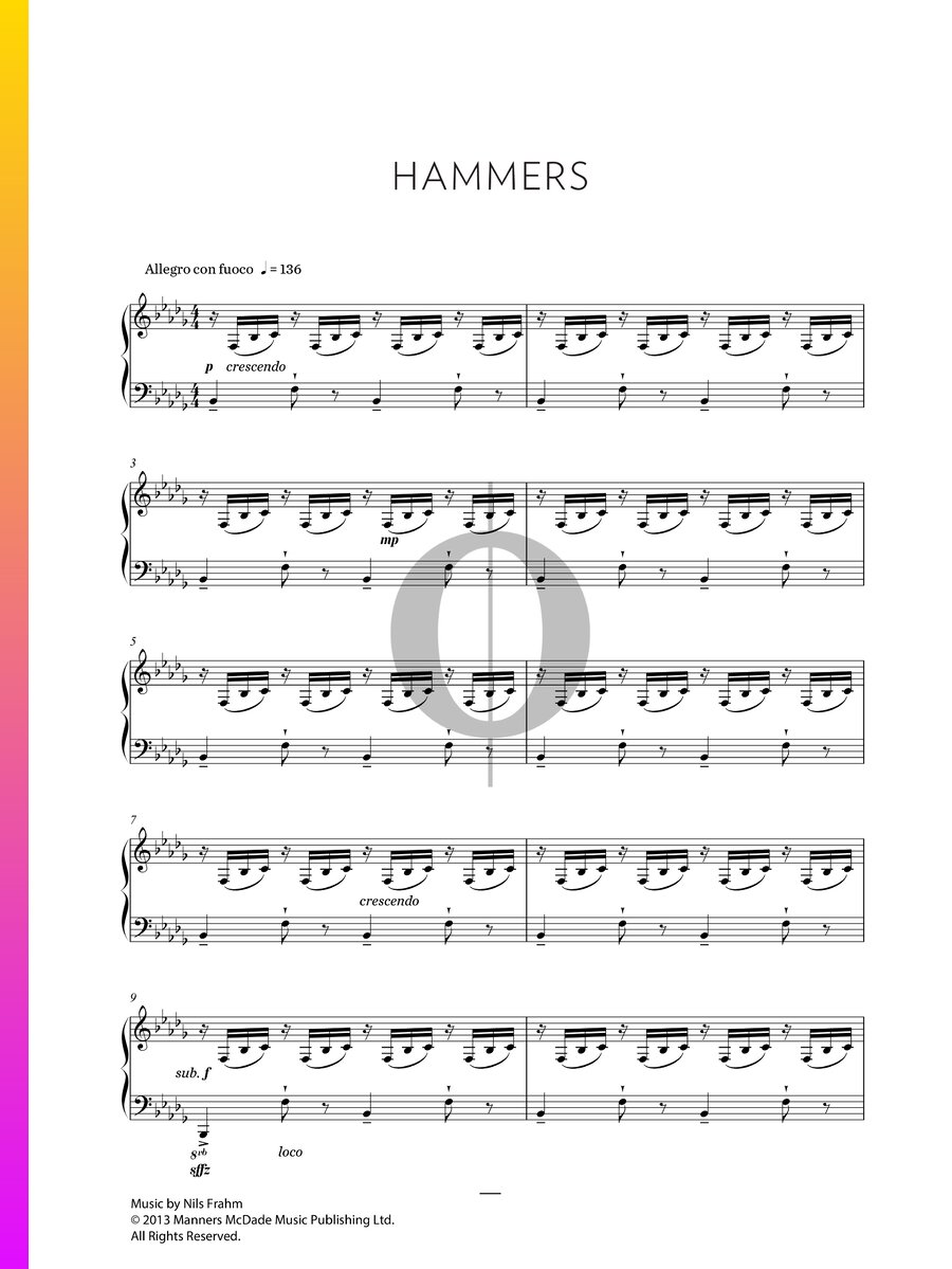 Hammers (Nils Frahm) Piano Sheet Music OKTAV