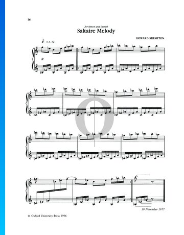 Saltaire Melody Musik-Noten