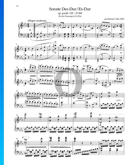 Sonata in E-flat Major, op. posth. 122 – D. 568