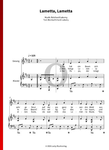 Lametta, Lametta Sheet Music