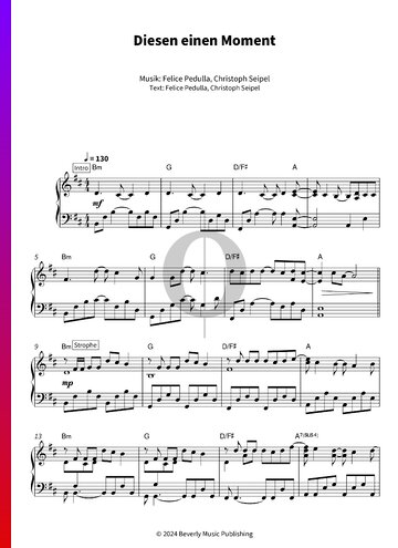 Diesen einen Moment Sheet Music