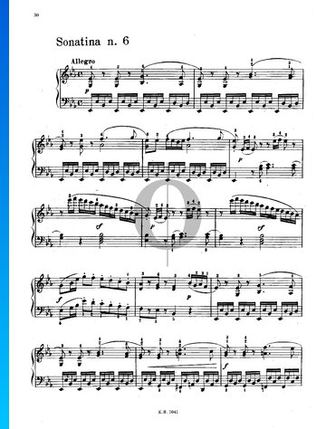 Sonatina in E-flat Major, Op. 20 No.6 Partitura