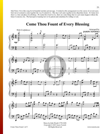 Come Thou Fount Of Every Blessing Musik-Noten