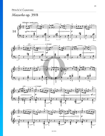 Partition Mazurka, Op. 39 No. 8
