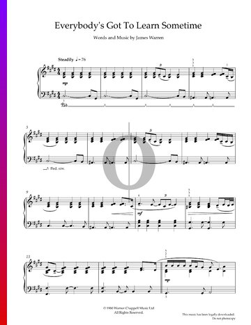 Everybody's Got to Learn Sometime (I Need Your Loving) Partitura