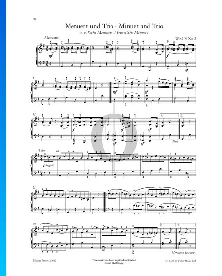 Menuet en sol majeur, WoO 10 No. 2