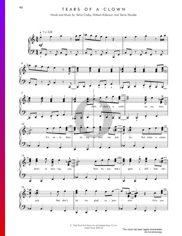 Tears Of A Clown Partitura