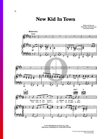 New Kid In Town Partitura