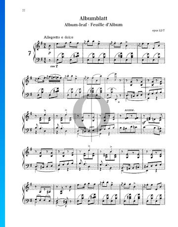 Lyrische Stücke, Op. 12 Nr. 7: Albumblatt Musik-Noten
