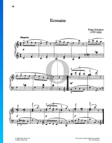 Ecossaise, D 299 No. 8 Partitura