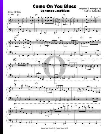 Come On You Blues Sheet Music