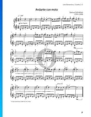 Kleine Klavierstücke, Book 1: No. 6 Andante con moto Sheet Music