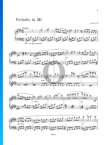 Prelude in E Major, Op. 34 No. 9 Partitura