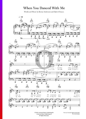 When You Danced With Me Sheet Music