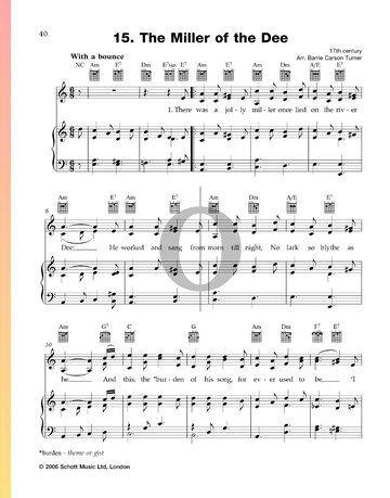 The Miller of the Dee Sheet Music