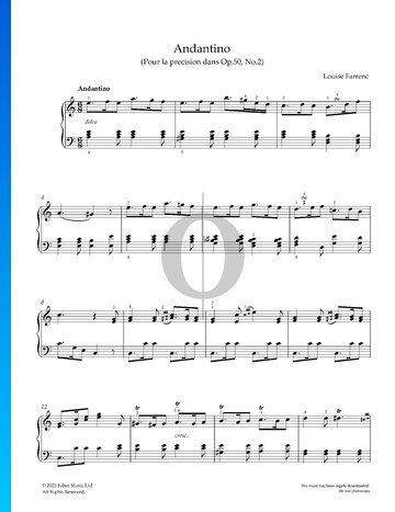 Pour la precision dans, Op. 50 No. 2: Andantino Sheet Music