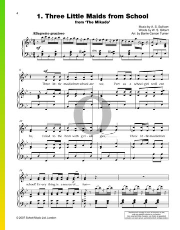Three Little Maids From School Are We Sheet Music