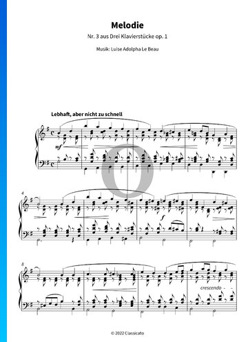 3 Stücke, Op. 1: Nr. 3 Melodie Musik-Noten