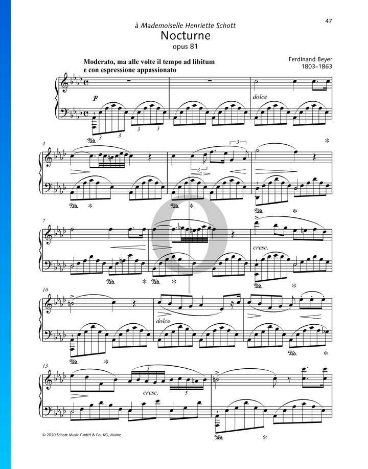 Op.81 Pattern Nocturne, Op. 81 » Ferdinand Beyer - Partitions de piano - OKTAV