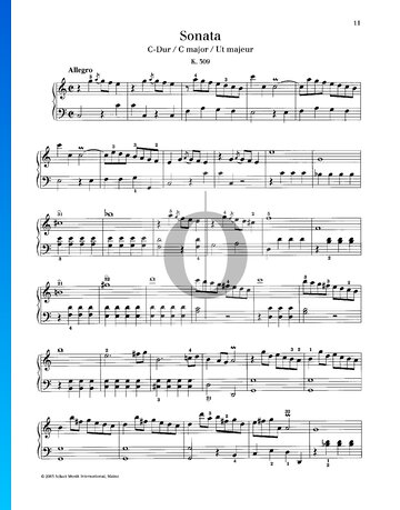 Partition Sonate en Do majeur, K. 309