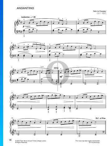 Sonatina in C Major: 2. Andantino Sheet Music