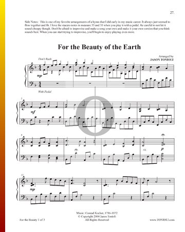 For The Beauty Of The Earth Musik-Noten