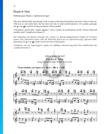 Étude 8: Fém Sheet Music