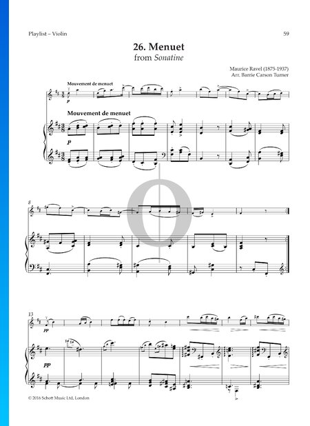 Sonatine No. 2: Mouvement de Menuet