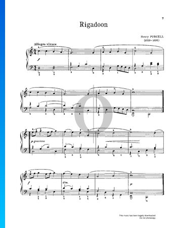 Rigadoon in C-Dur, Z. 653 Musik-Noten