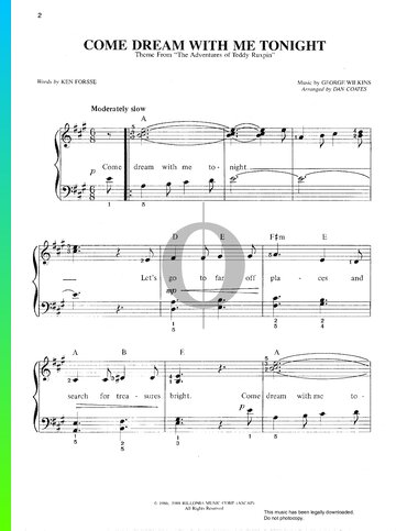 Come Dream With Me Tonight Sheet Music