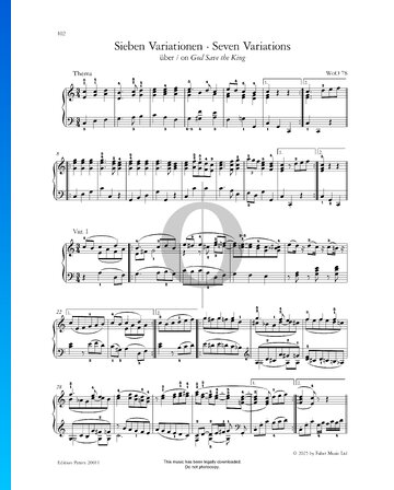 Partition Seven Variations on God Save the King, WoO 78