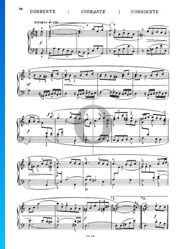 Sonate in a-Moll, Courante Musik-Noten