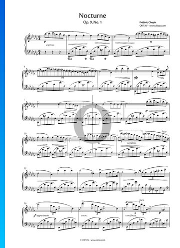 Partition Nocturne en Si bémol majeur, op. 9 n° 1