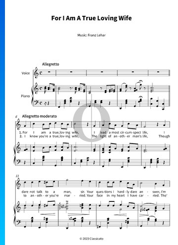 For I Am A True Loving Wife Sheet Music