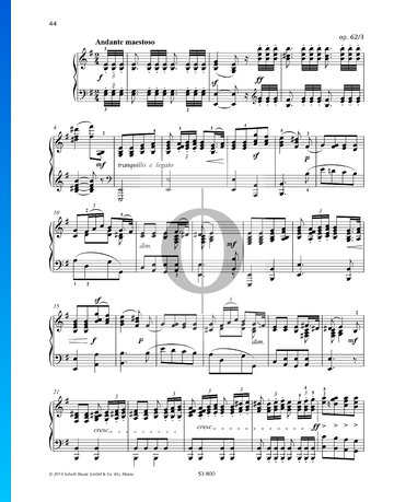 Lied ohne Worte, Op. 62 Nr. 3: Andante maestoso Musik-Noten