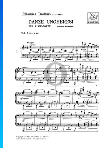 Ungarischer Tanz, Nr. 1 Musik-Noten