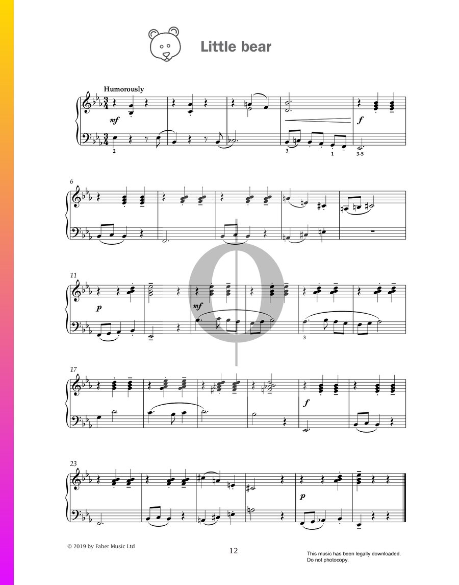 Little Bear Sheet Music (Piano Solo) - OKTAV