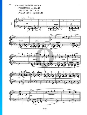 Prelude, Op. 11 No. 15 Spartito